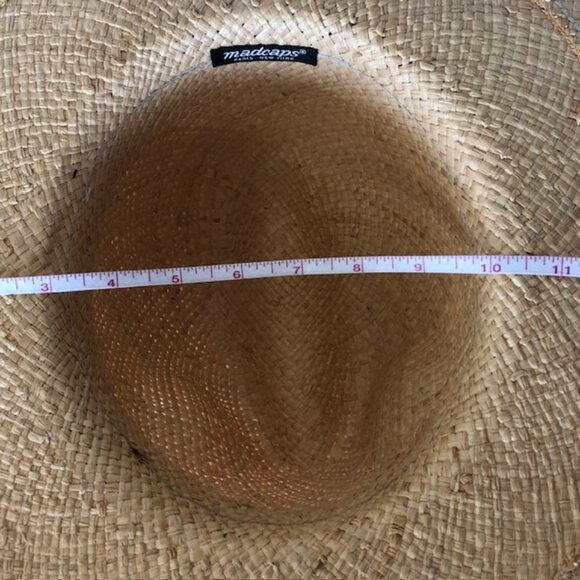 MADCAPS Paris New York Cranberry Band Straw Fedora Hat Vintage main image 13